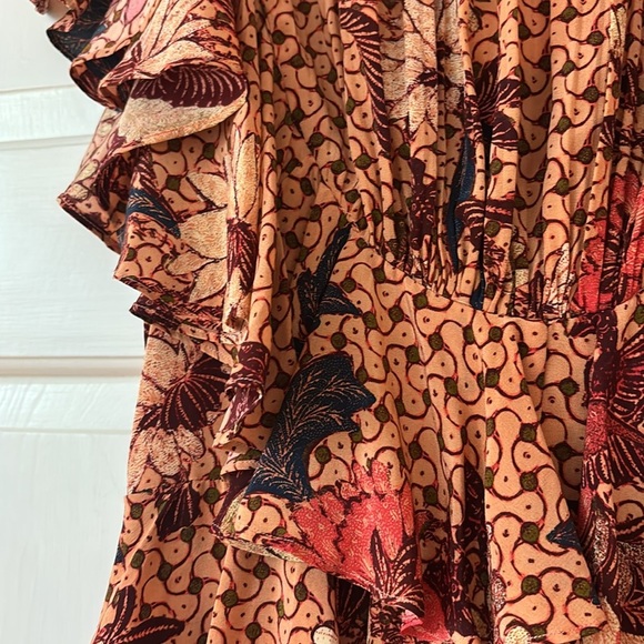 Ulla Johnson Ayla Mini Dress SILK Flutter Floral Tropical Ruffle NEW NWT Size 8 - Picture 7 of 17
